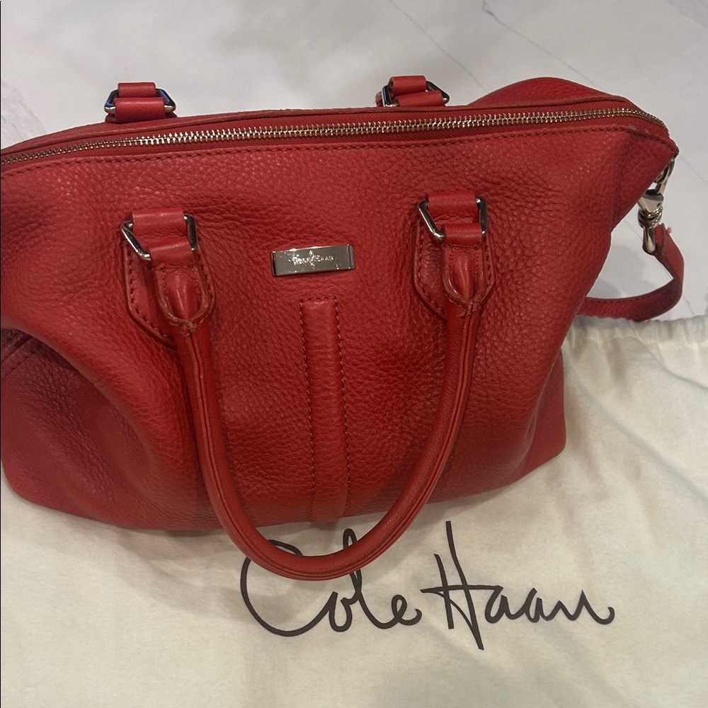 Cole Haan Vibrant Red Satchel handbag GUC